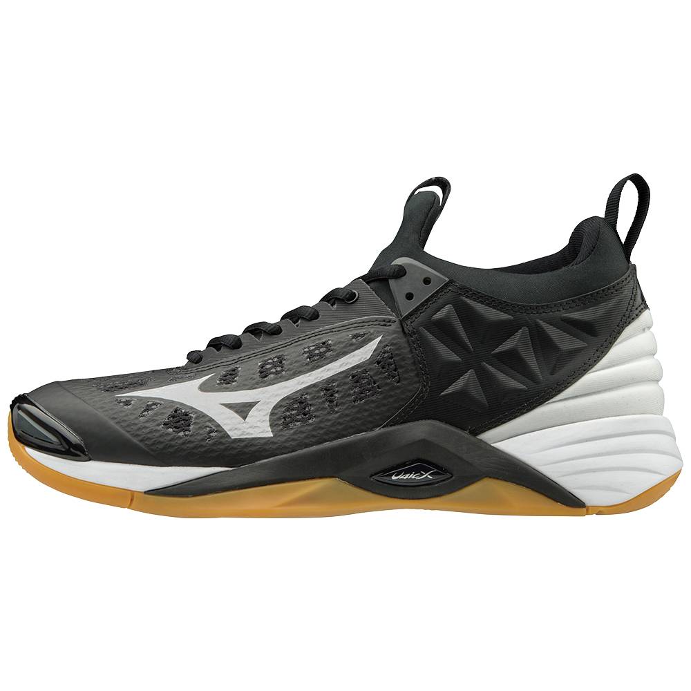 Damske Volejbalove Tenisky Mizuno Wave Momentum Čierne/Strieborne Vypredaj GJQS62945
